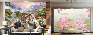in tranh canvas khổ lớn tại phòng khách